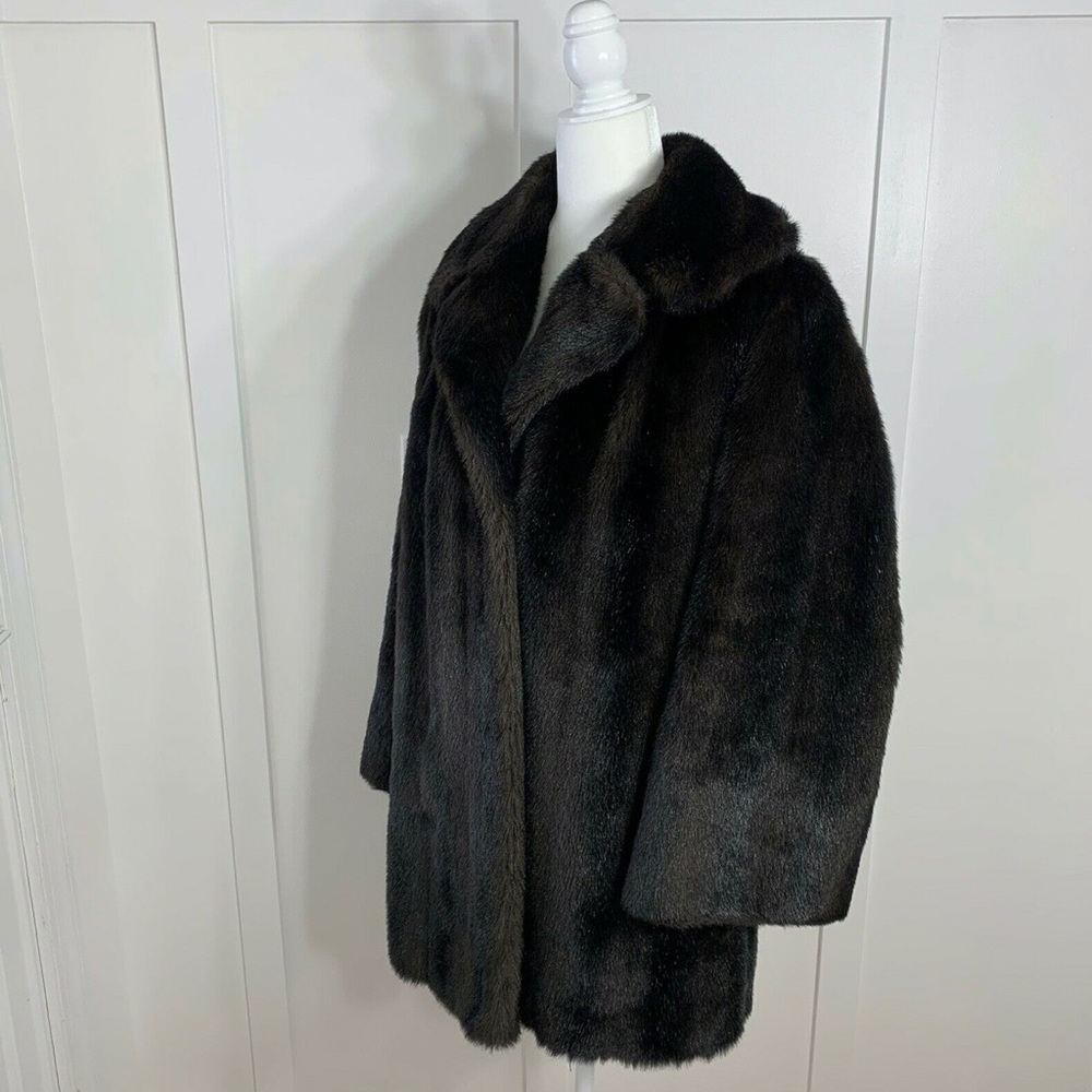 Vintage Career Originals Tissavel 50s 60s Brown/Black French Simulation Fur Coat